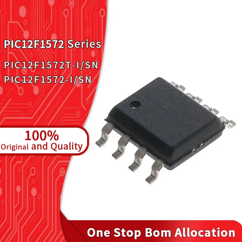 PIC12F1572-I/SN PIC12F1572T-I/SN 8 Bit MCU 3.5KB Flash 128B RAM 8 Pins For Sensor PIC12F1572 Original Integrated Circuit IC Chip