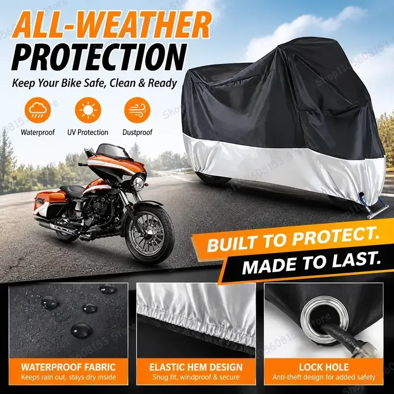 

For JEDI Custom 250 Motorcycle Cover For Honda Yamaha Suzuki Kawasaki Scooter Waterproof UV Resistant Dustproof All Weather