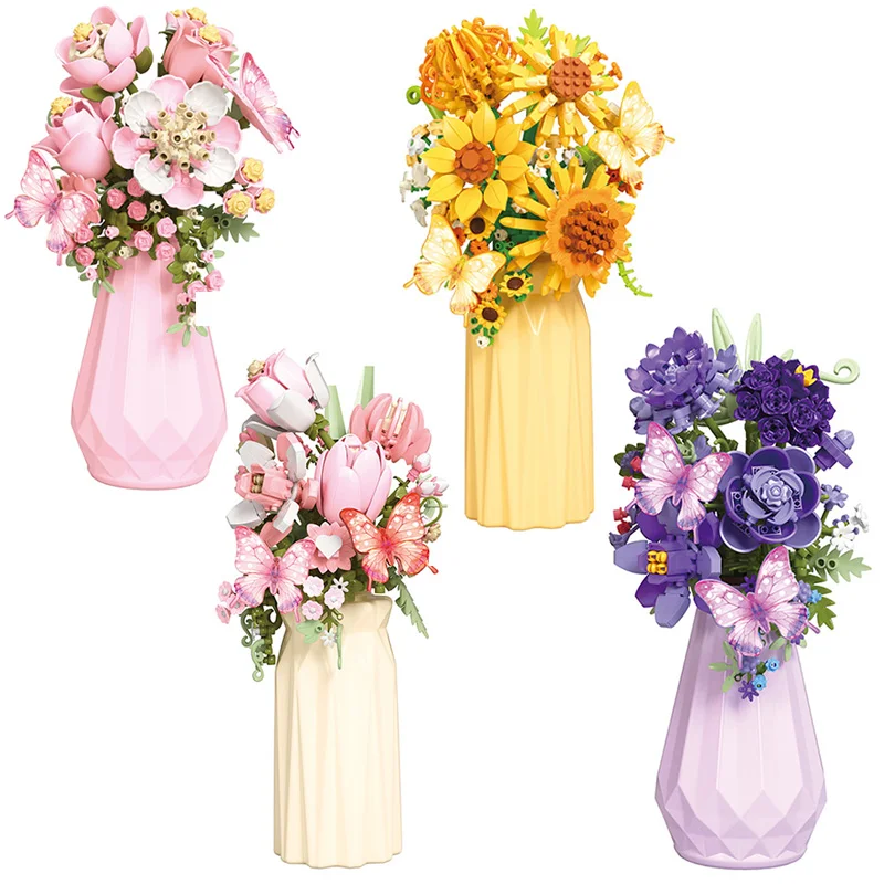 

MOC Flower Series Simulation Eternal Flower Bundle Building Blocks Creative Model DIY Children's Puzzle Toy Birthday Gift
