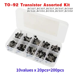 200PCS TO-92 Transistor Assorted Kit 10Values BC327 BC337 BC517 BC547 BC548 BC549 BC550 BC556 BC557 BC558PNP NPN Transistors