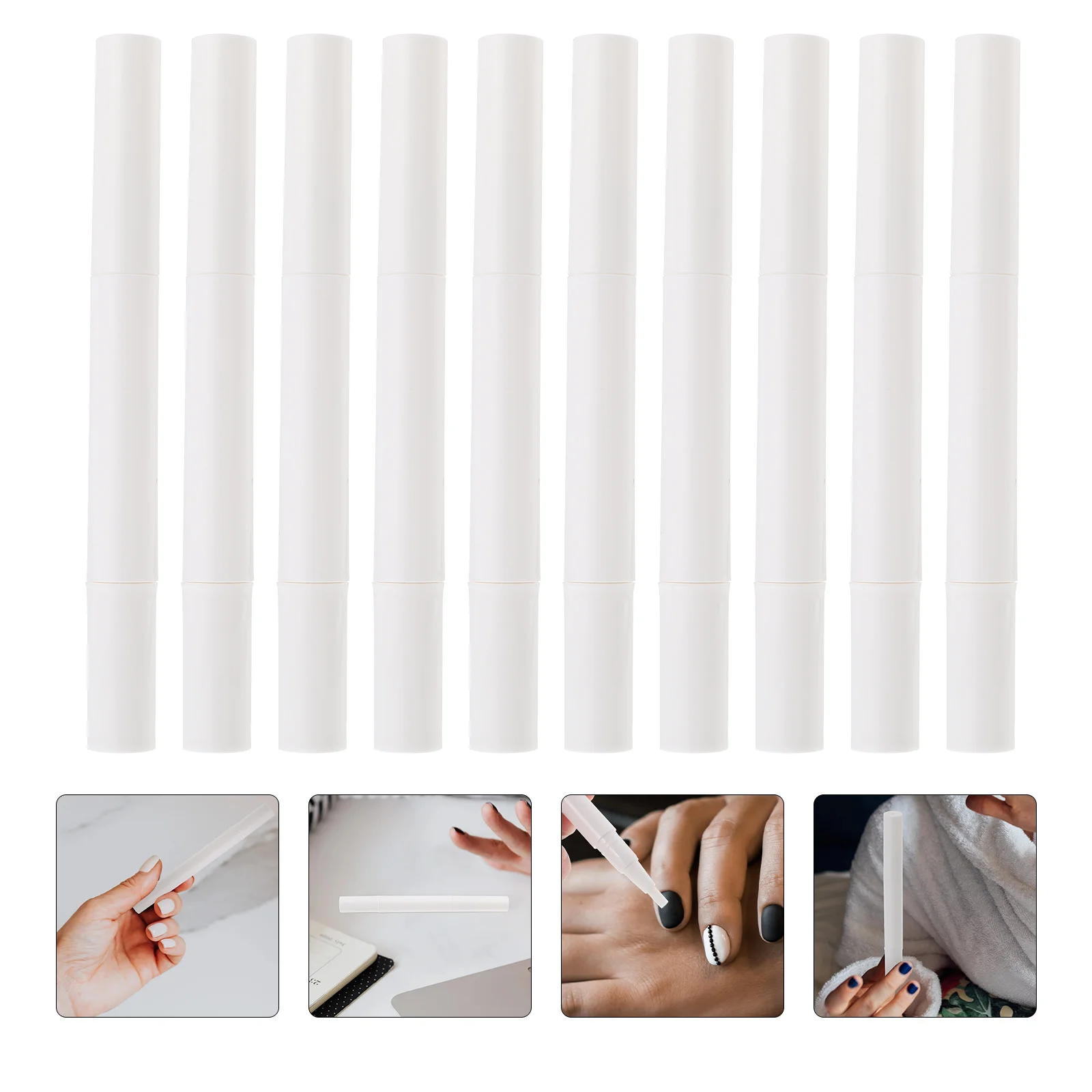 10Pcs Empty Twisting Manicure Pens Brush Applicators for Nail Polish Oil Lip Gloss Nail Art Makeup Empty Pen Twisting Pen