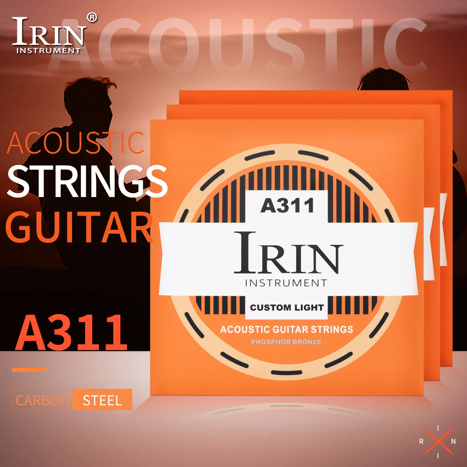 

IRIN A311 Acoustic Guitar Strings Hexagonal Carbon Alloy Steel Core Copper Wound Guitarra Strings Guitar Parts & Accessories