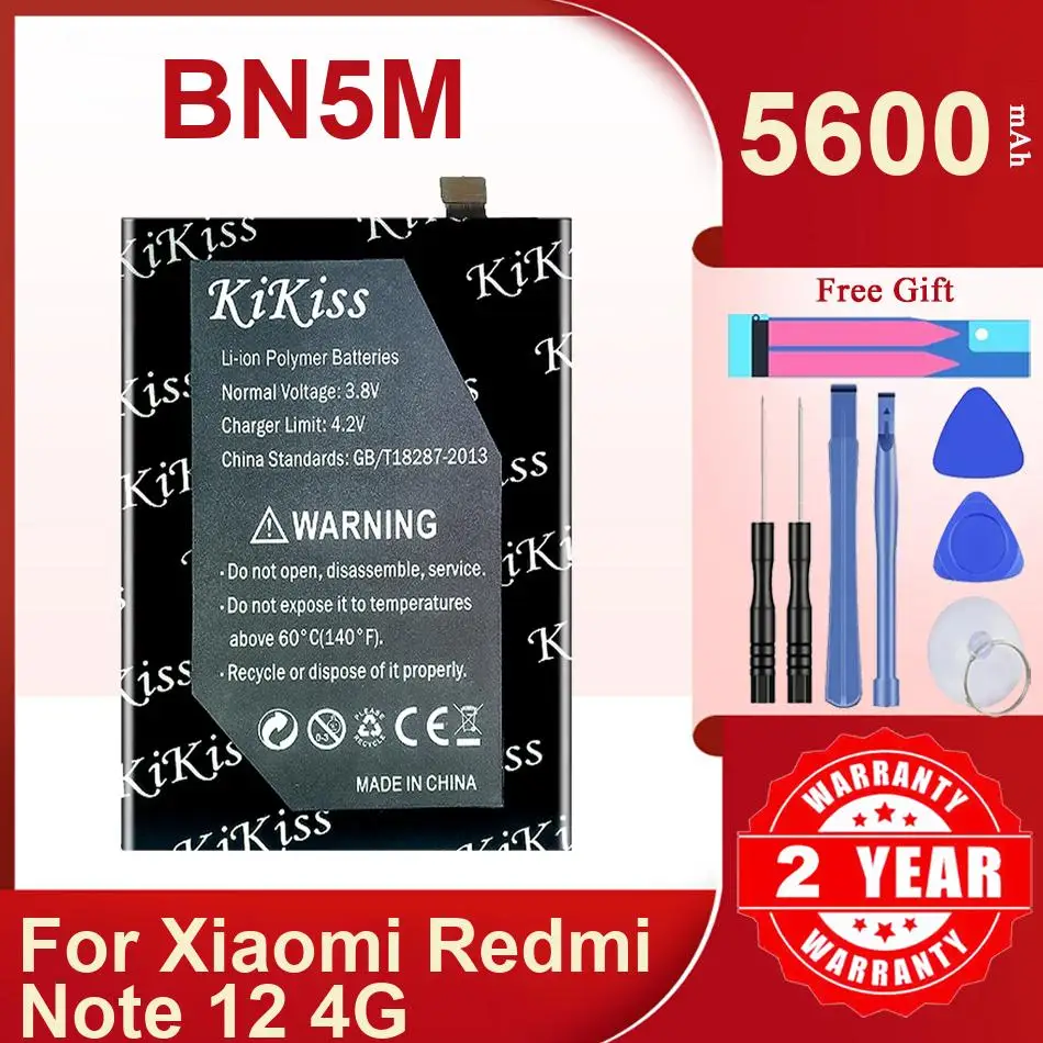 

Аккумулятор Kikiss 5600 мАч BN5M для Xiaomi Redmi Note 12 4G