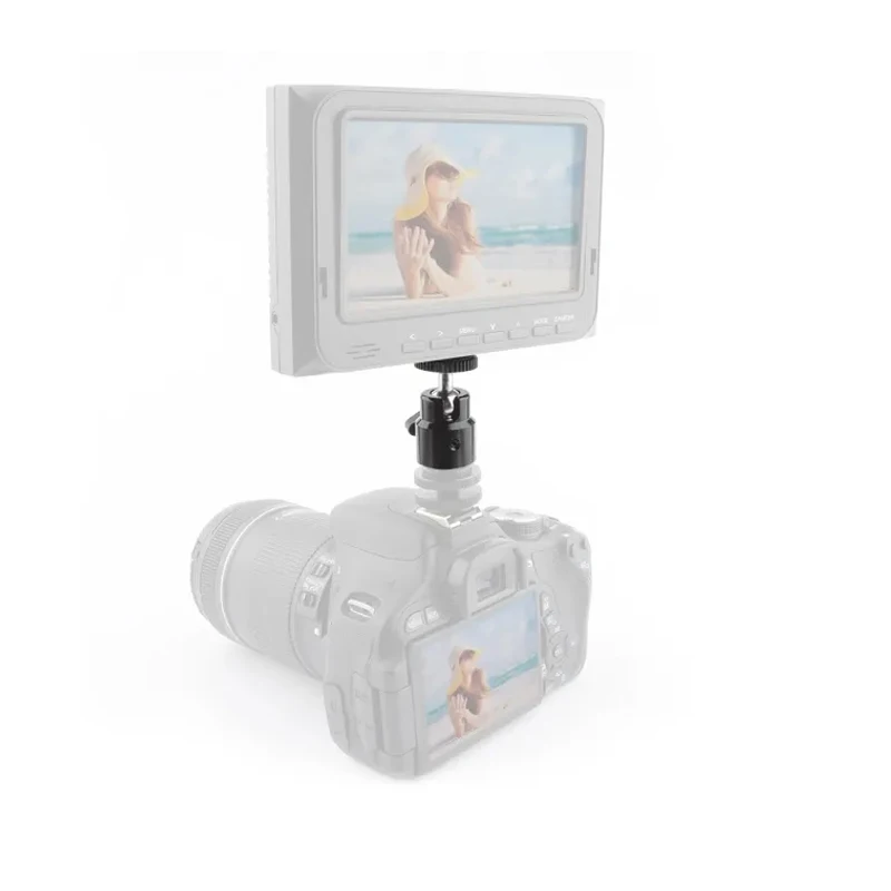 HDRIG 2 sztuk 360 ° obrotowy Mini piłka głowy zimno/uchwyt gorącej stopki 1/4 "śruba akcesoria do aparatu dla lustrzanka cyfrowa LED światła