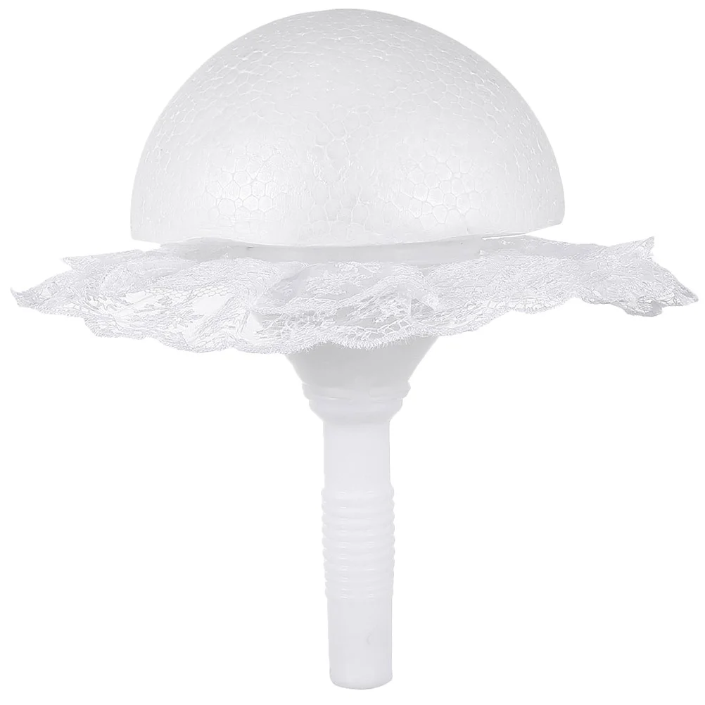 

1 set Foam Hemisphere Lace Bridal Bouquet Holder Diy Wedding Floral Handle Craft Supply For Hand Flower Arrangement Tool White