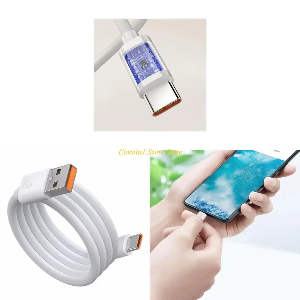 A3PC Portable USB a USB Tipo C Cable Cable carga rápida y transferencia datos 66W 6A Cable datos para Tipo C Teléfonos