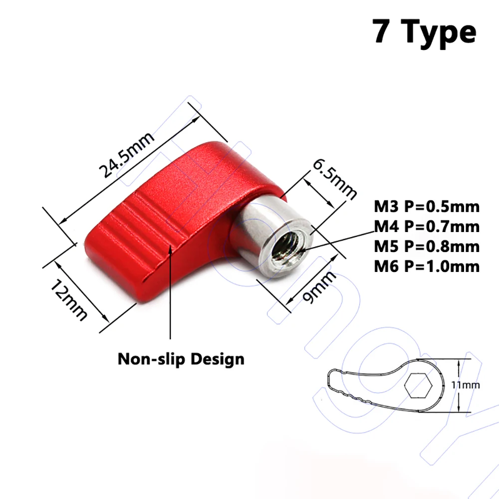 1Pcs M3 M4 M5 M6 Thumb Nut T Type / 7 Type Hand Tighten Nuts Handle Adjustable Butterfly Shape Nut for DSLR SLR Camera