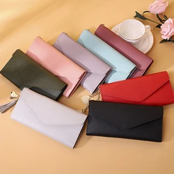 Fashion Women Wallets Zipper Purses Black Light Gray Red Long Section Clutch Wallet Soft PU Leather Money Bag