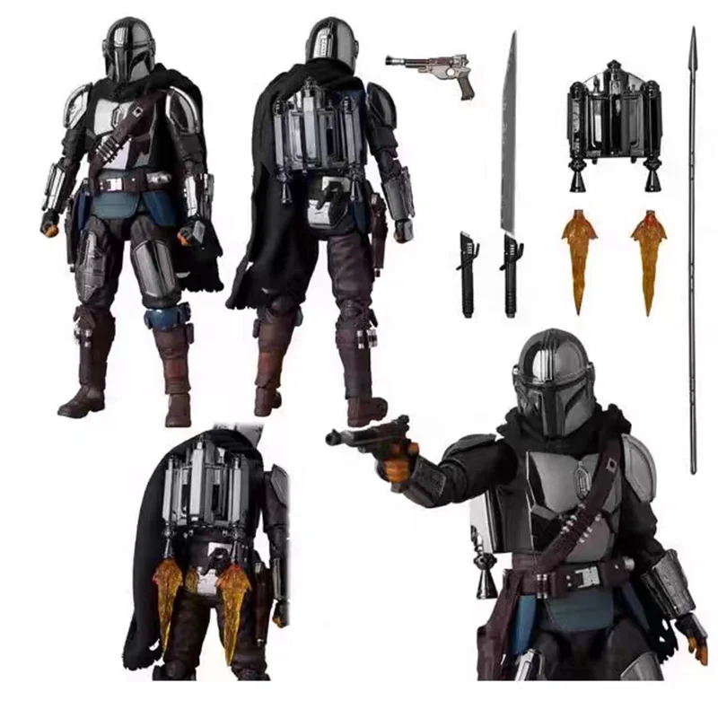 en-stock-star-wars-the-mandalorian-version-chrome-figuras-de-accion-coleccionables-mafex-no256-figura-de-accion-de-anime-juguete