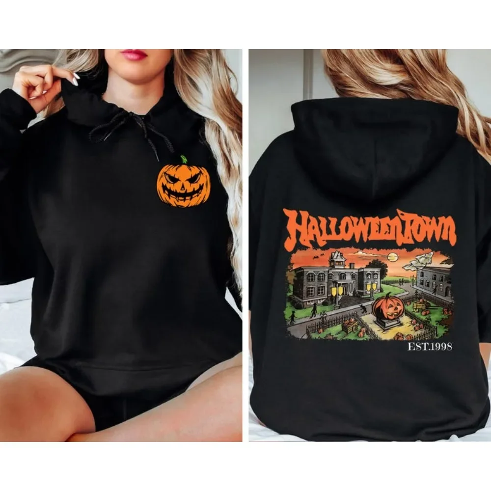 

Retro Halloweentown Est 1998 Double Sided Printed Halloween Town Sweatshirt Halloweentown University Fall Unisex Hoodies