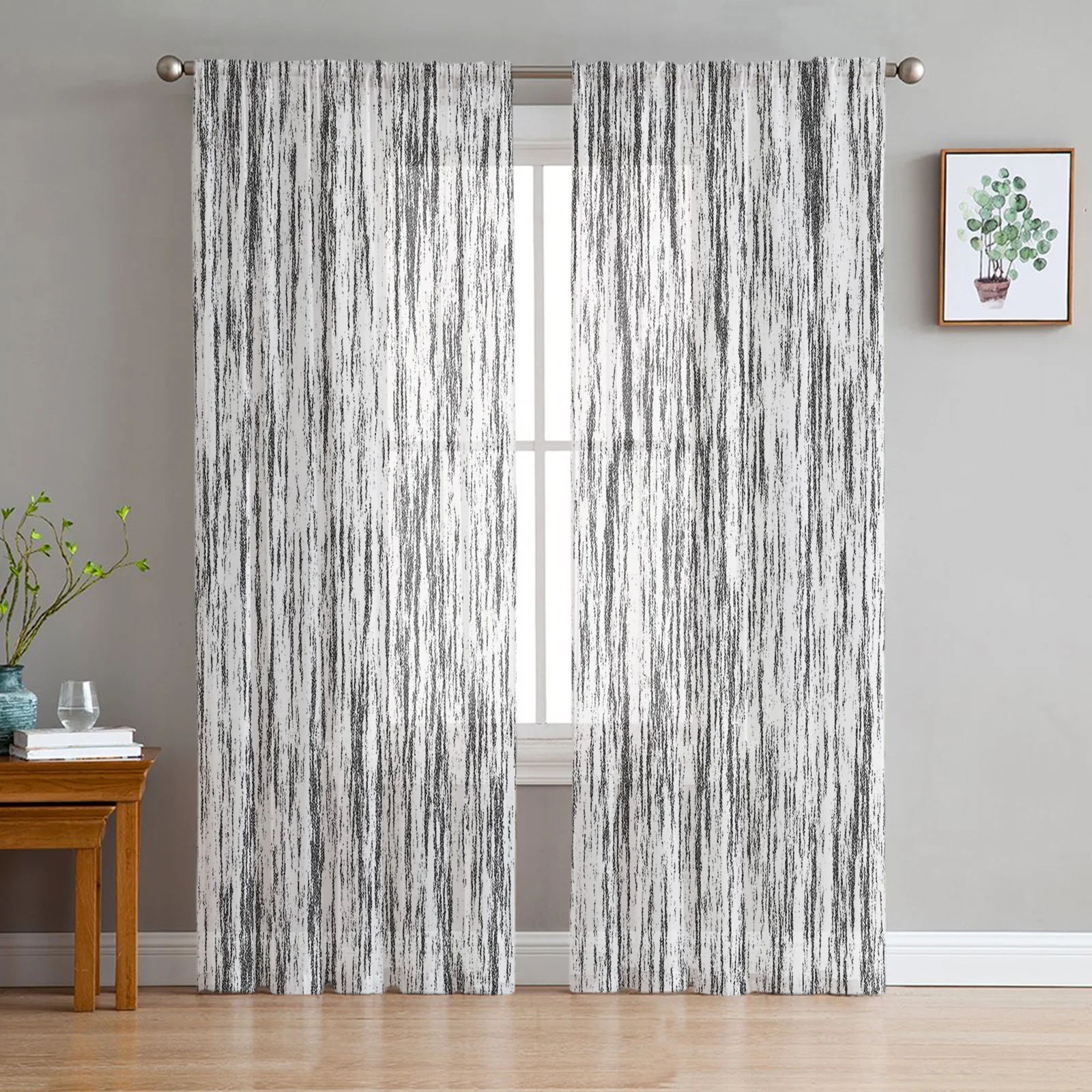 

Abstract Tree Texture Gradient Sheer Curtains for Living Room Decoration Window Curtains Kitchen Tulle Voile Organza Curtains