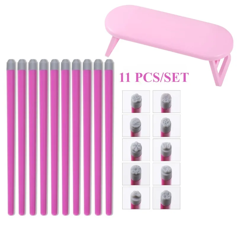 Profesjonalny zestaw do zdobienia paznokci - 10/15 szt. pisaków do stemplowania z motywami kwiatowymi + podkładka pod dłoń, stempel wielowzorowy i narzędzia do dotowania, zestaw DIY ‌