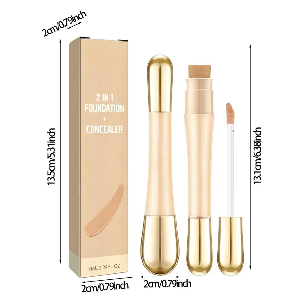 2 in 1 Double-End Concealer Anti Sommersprossen Augenringe Korrektor Gesicht aufhellen Concealer Foundation High Coverage Kosmetik