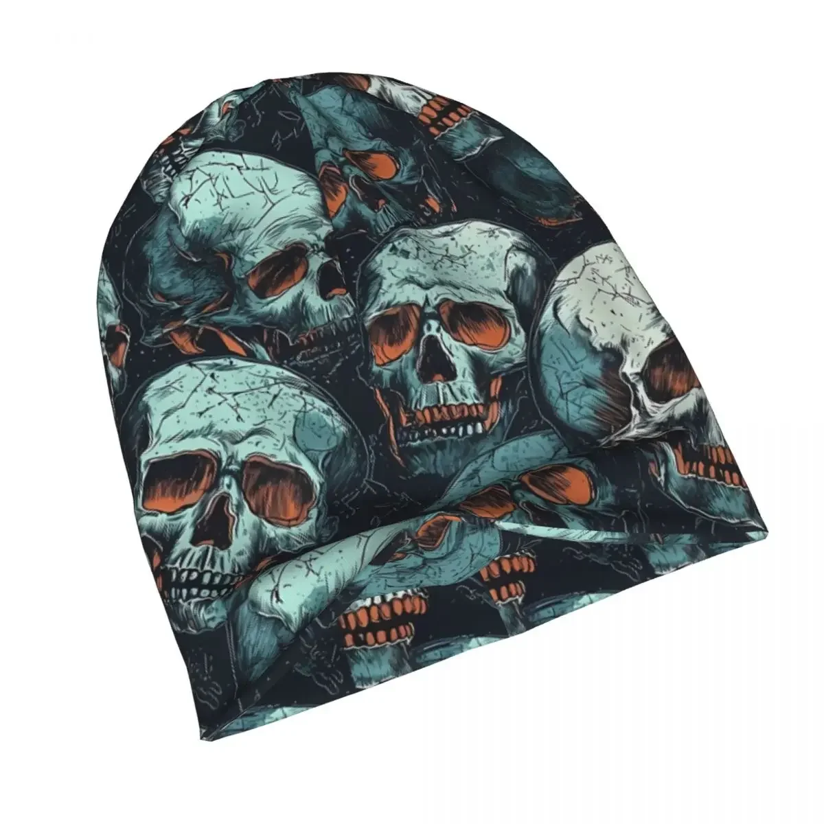 Hand Drawn Grunge Skulls Bonnet Homme Autumn Spring Thin Hat Grunge Skulls Skullies Beanies Caps For Men Women Style Cotton Hats