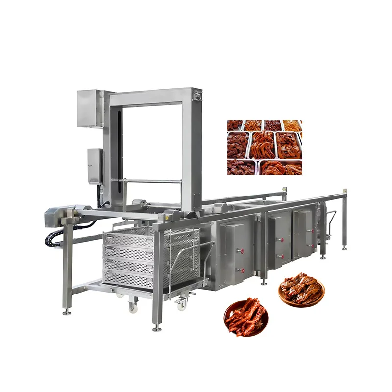 Machine de cuisson continue entièrement automatique à haute capacité pour viande, tunnel de cuisson écoénergétique, marmite commerciale personnalisable