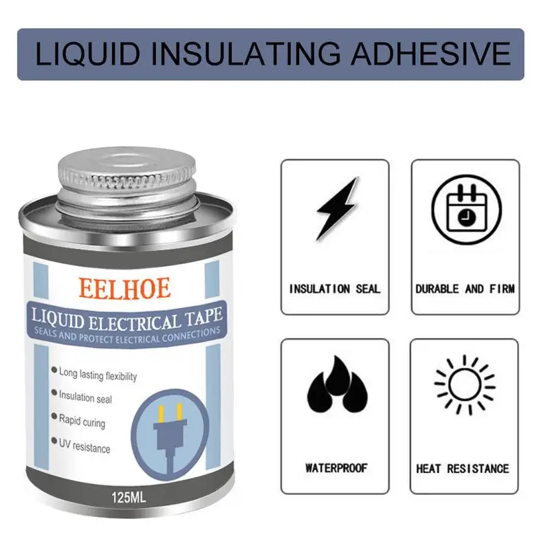 125ml Liquid Insulation Electrical Tape Tube Paste Fast Rubber Fixed Dry Insulating Sealing Glue Waterproof UV Protection Tools