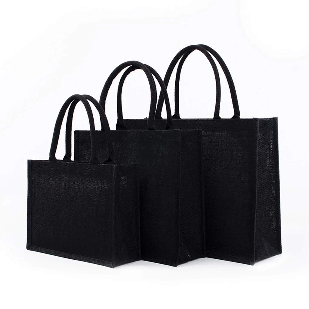 Handbag with Handles Storage Tote Bag Large Capacity Jute DIY Organizer Organizing Pack for Home Shopping  45x35x16cm