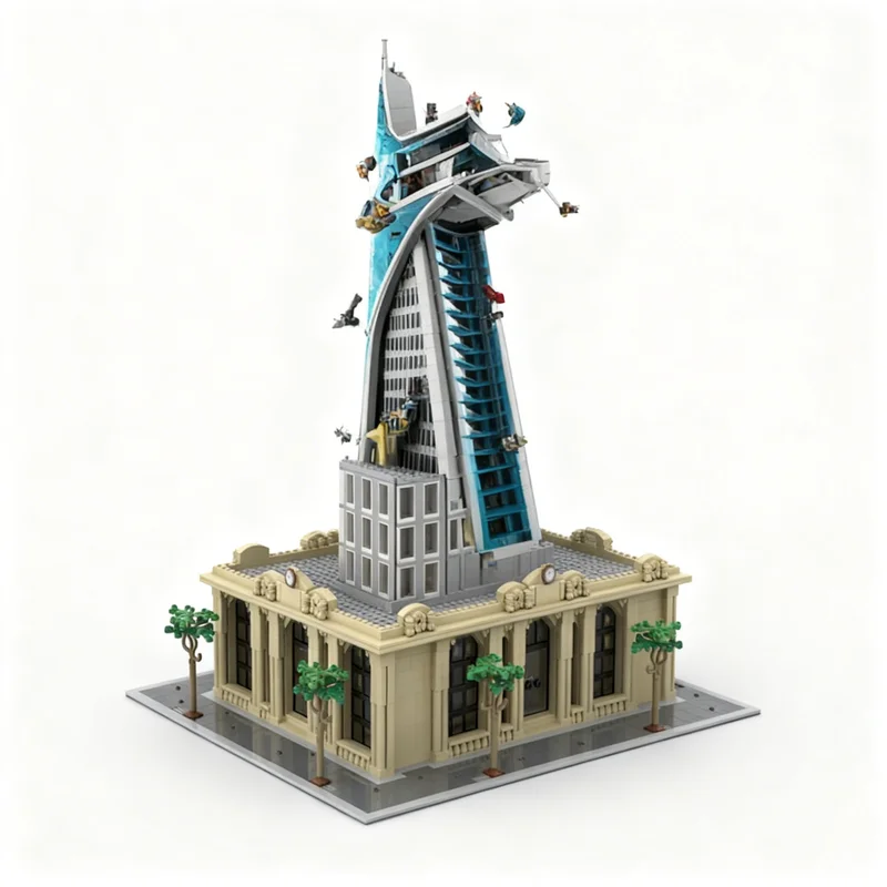 2721pcs MOC Modular Buildings Revenge Tower Base 64x48 - Mark 6 Model Building Blocks Toy Christmas Gifts Construction 3D Art