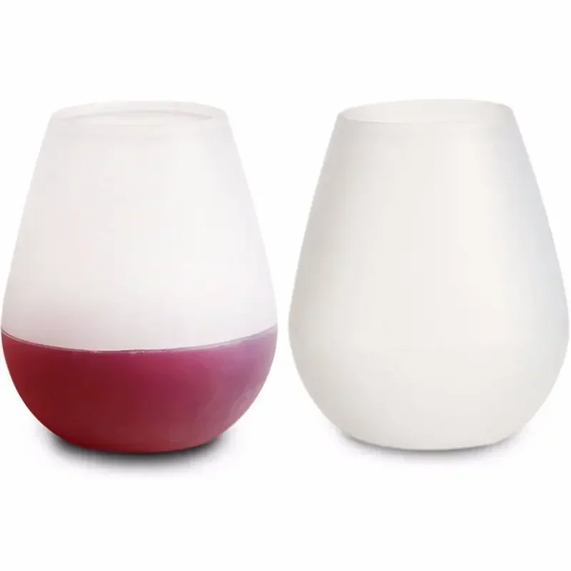 1Piece Silicone Wine Glasses 12oz Red Wine Beer Silicon Whiskey Cups Durable Shatterproof  Drinkware for Camping BBQ