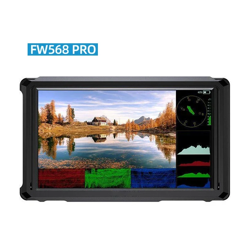 Monitor polowy do kamery FW568 PRO, 1200 nitów, 6 cali, Full HD, dotykowy ekran, monitor kamery 4K HDMI, 3D LUT, peaking focus do DSLR