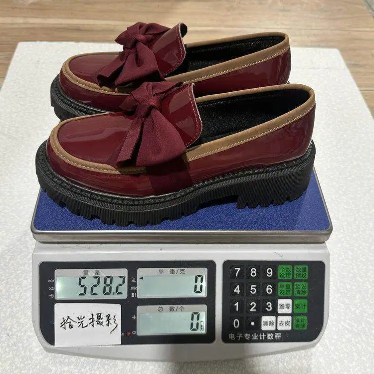 Casual Color Block  Knot Loafers Women's Shoes Spring 2026 New Style Large Size Single Shoes Female Slip-On Pumps - view 4