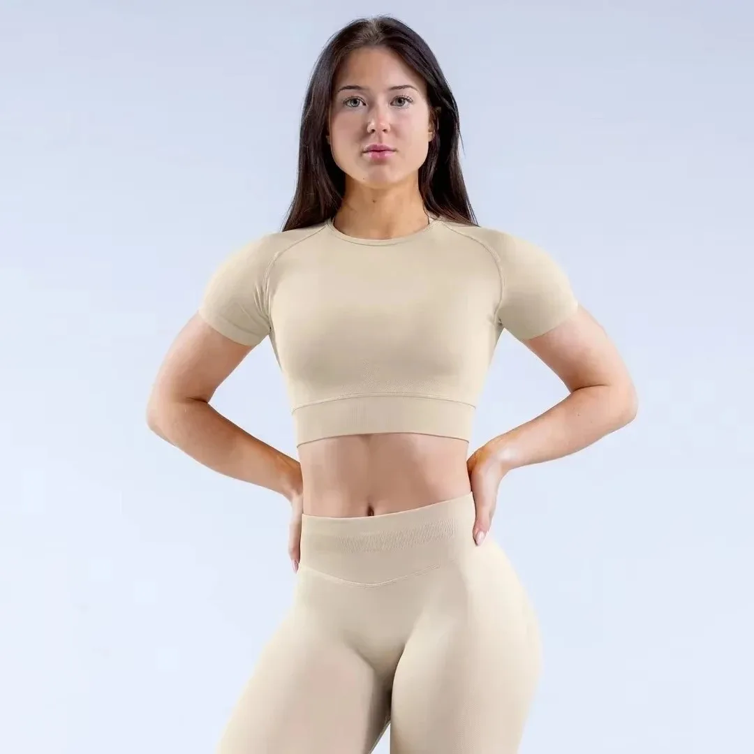 DFY Impact Укороченный топ для бега с короткими рукавами Спортивный топ Рубашки для йоги Блузки Блузки