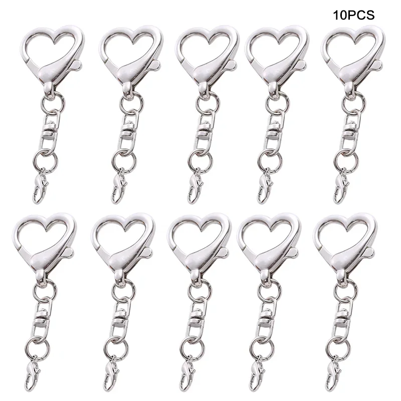 10 Uds. Llavero con forma de corazón de aleación único, colgante con forma de corazón para proyectos de bricolaje, dije de personalidad