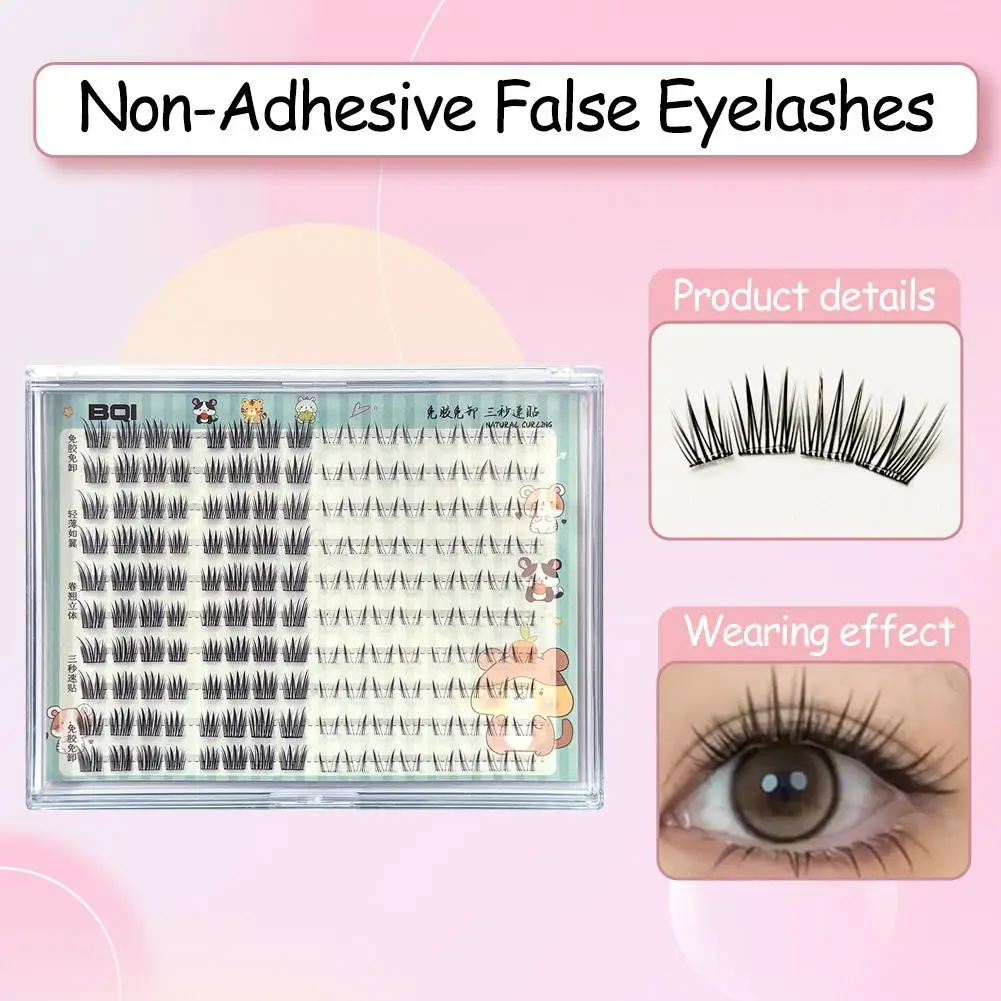 Sztuczne rzęsy do samodzielnego nakładania, bez kleju, naturalnie podkręcone, w stylu komiksowym, do makijażu, rzęsy N6Y2