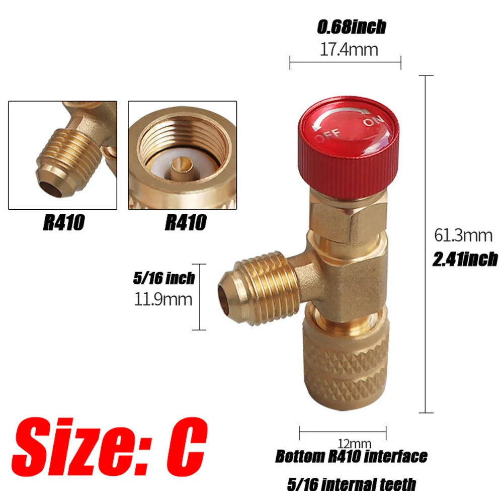 4/2/1PCS R410A R22 1/4 "Kühlung Lade Sicherheit Ventil Klimaanlage Kältemittel Sicherheit Flüssigkeit Adapter hand Werkzeug Teile – Detail 5