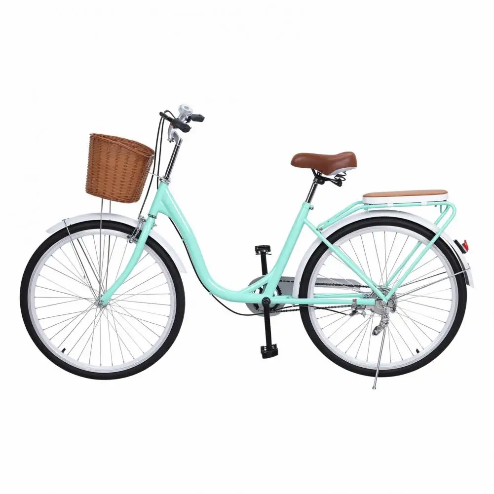 26-Zoll-Cruiser-Fahrrad für Damen, City-Fahrrad im Pendelstil mit Korb, Urban-Fahrrad mit V-Bremsen vorne und hinten, verstellbare Sitzhand