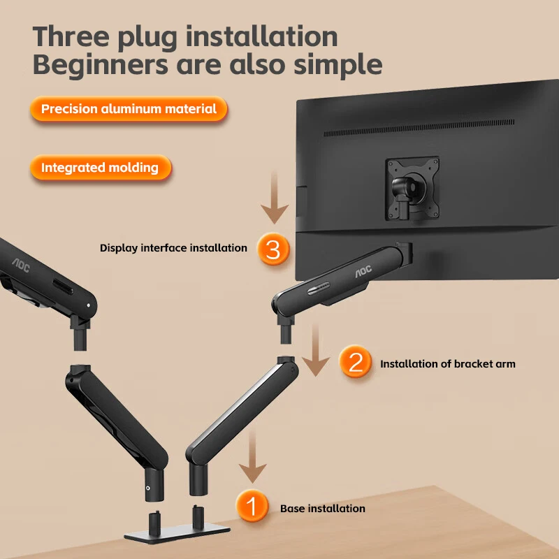 Imagem -03 - Aoc-suporte de Braço para Monitor Duplo para Desktop Suporte de Braço Suporte Rotativo Carga 2-9kg 2132 Polegadas Tela Am420b