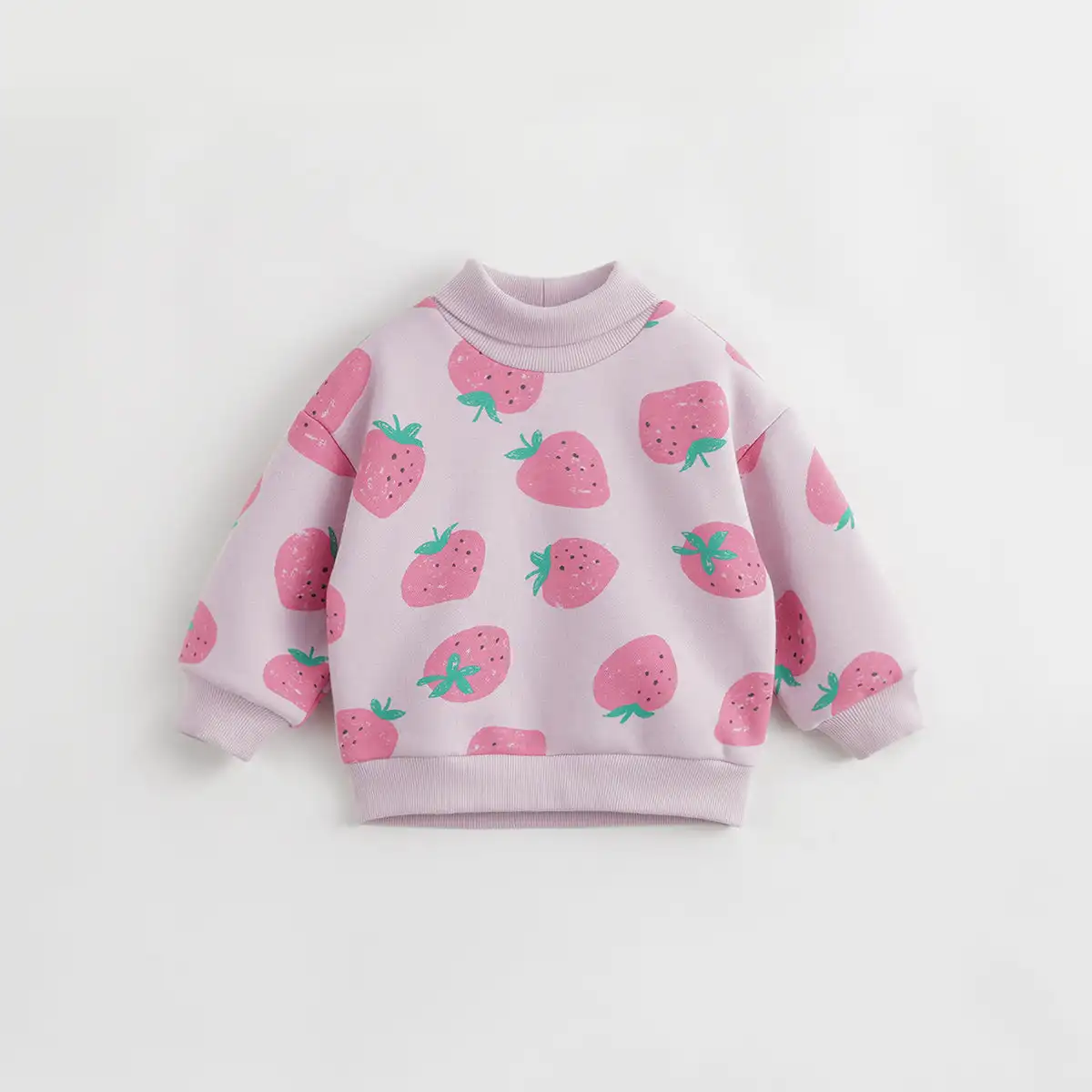 MARC&JANIE Girls Little Strawberry Half Turtleneck Sweatshirt for Winter 231609 image 4
