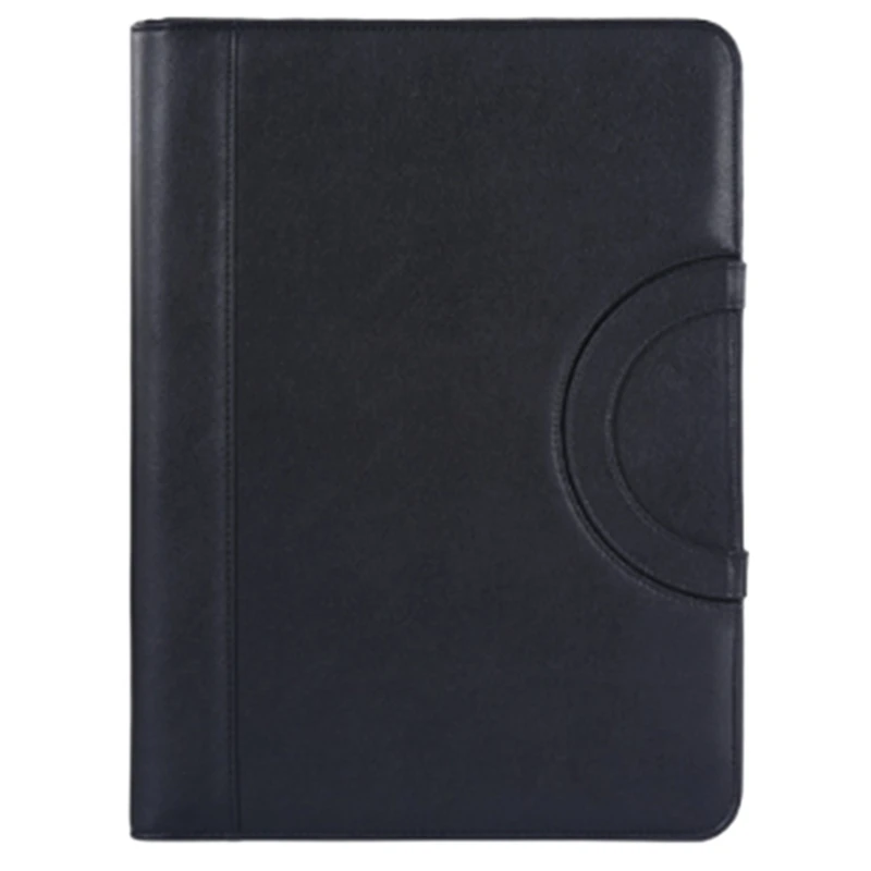 Caso Padfolio Negócios portátil com alça, PU Leather Pasta Portfolio para a Escola, Conferência de escritório, Notepad