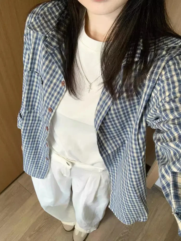 

Long Sleeve Shirts Womens Chiffon Striped Slim Fit Ruffled Collar Minimalist Feminine White Spring Office Daily Outfit