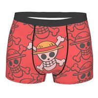 Men One Piece Pirates Skull Boxer Shorts Panties Soft Underwear One Piece Male Funny Plus Size Underpants