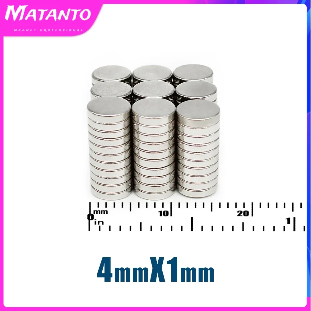 

100/200/500pcs 4x1mm Mini Small Circular Fridge Magnets N35 Neodymium Magnets Permanent NdFeB 4*1mm Magnetic Sheet