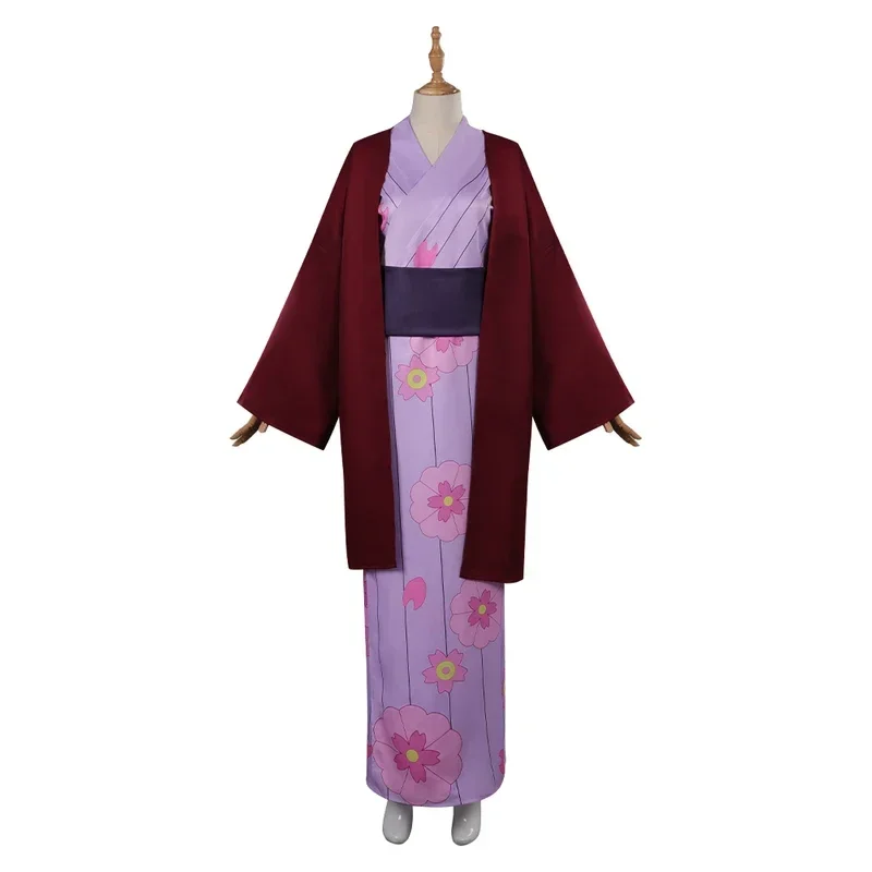 New fashion Slayer kanroji Mittri cosplay kimono dress robe Halloween Carnival party disguise women suit