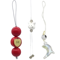 Fashionable Keychain Lovely Beaded Bag Charm Fruit Dolphin Pendant Keyring Colorful Phone Lanyard Wallet Ornament F3MD