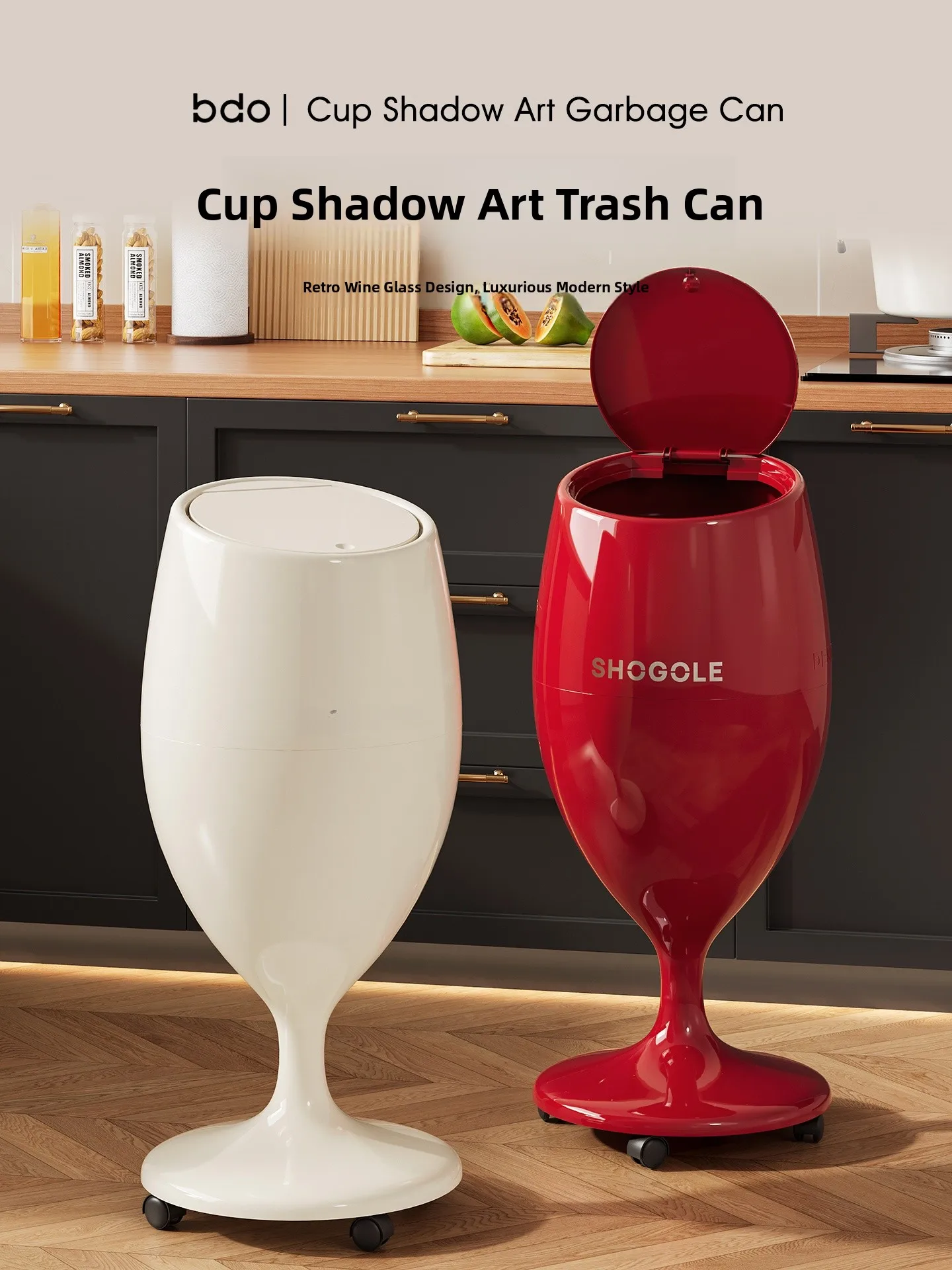 

Большой мусорный бак для кухни с ручкой и колесами, не требующий наклонов при использовании над высоким столом, роскошный контейнер для мусора для дома и гостиной