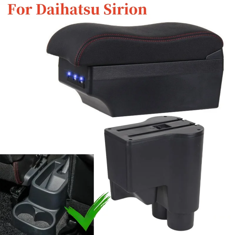 لدايهاتسو سيريون دايهاتسو ماتيريا مسند ذراع السيارة صندوق تخزين مركزي التحديثية الداخلية مع مسند اليد الجلدية USB
