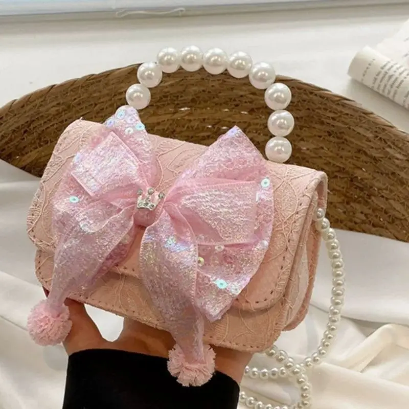 

Children Crossbody Bags for Woman Shoulder Bag Pearl Purse and Handbags Princess Bag Mother Kids Bags for Girl Сумка Женская Sac