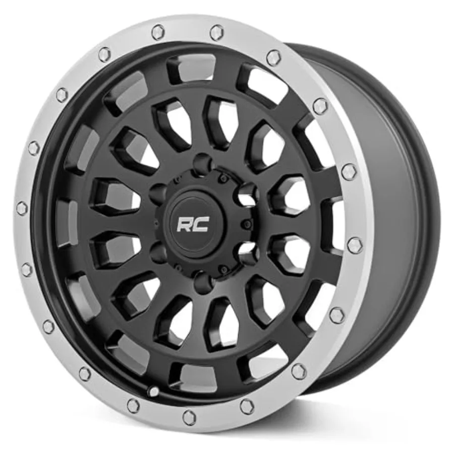 

87 Series One-Piece Aluminum Wheel with Simulated Beadlock - 17x8.5 6x5.5 Bolt Pattern +0mm Offset Machined Black