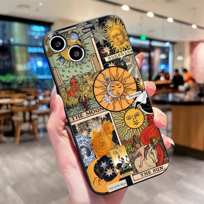 Witch Tarot Card Collage Art Phone Case for IPhone 15 16 14 13 12 11 Pro Max 7 8 14 15 Plus 16E SE4 X XR XS Soft Silicone Covers view 2