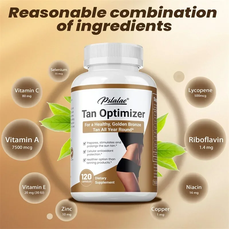 Tan Optimizer - Enhance Skin Melanin, Healthy Skin Tone, Tanning Capsules, Deep Nourishment, Improve Dryness and Roughness - view 4