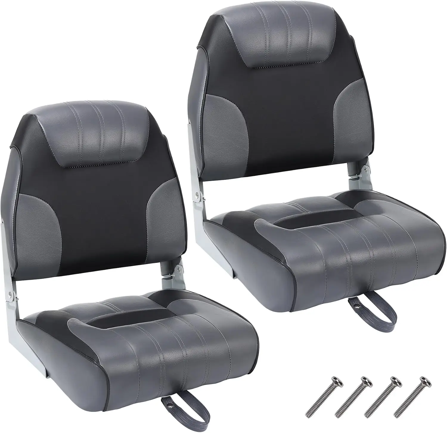 2 Pack Boat Seats Fold-Down Fishing Boat Chair with Thickened Sponge Padding and Hinge Boat Seats for Sightseeing Boat Speedboat