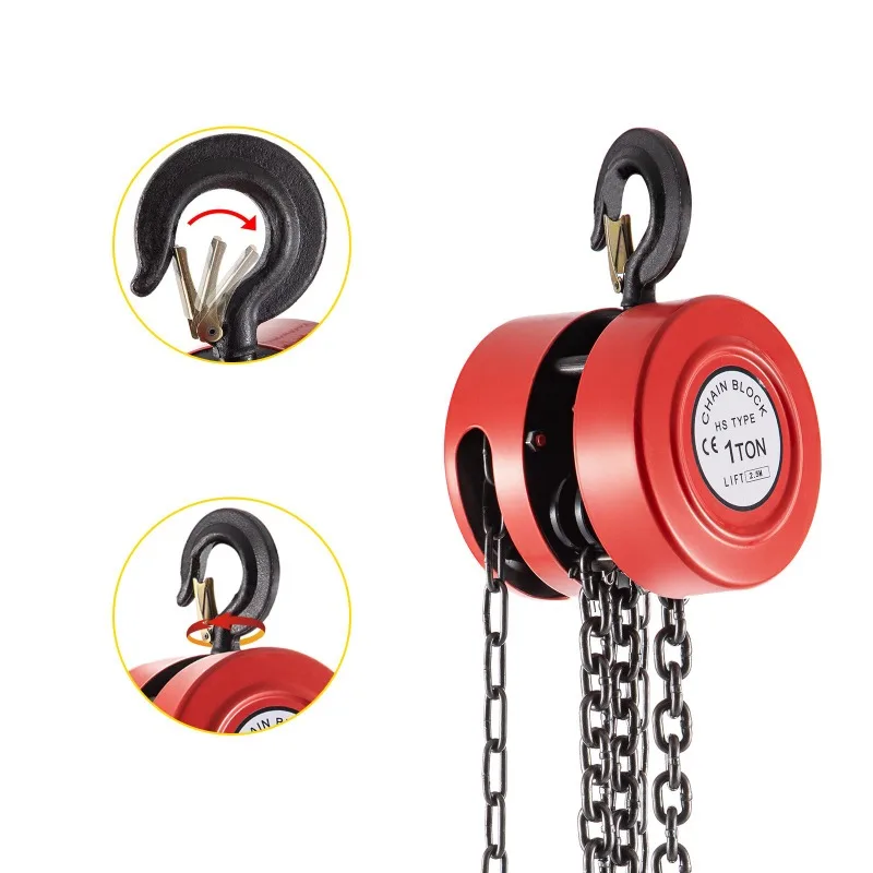 Round Chain Block Manual Chain Hoist G80 Manganese Steel Heavy Duty Lifting Loop Chain Hoist