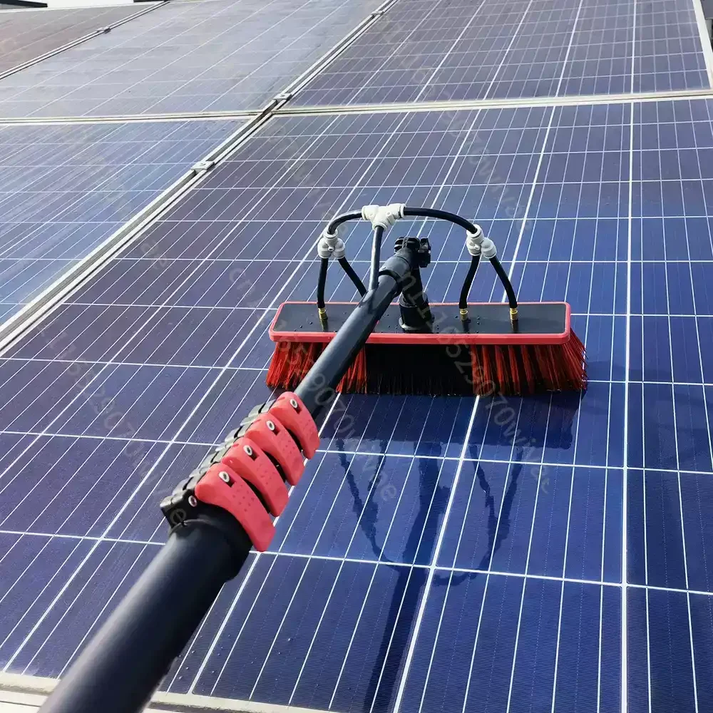 9m Window Cleaning Brush Telescopic Rod Photovoltaic Panel Cleaning Brush Water Spray Flow-through Brush
