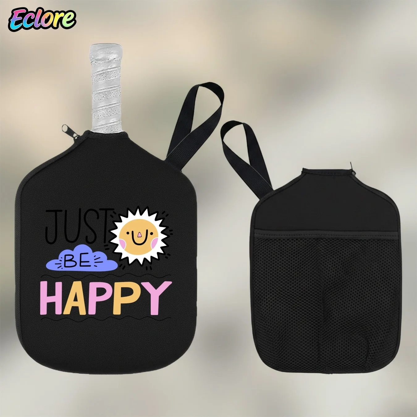 Cute Cartoon Sun Cloud Pickleball Paddle Cover Durable Protective Case for Tennis Table Accessories Sports Lovers Tournament