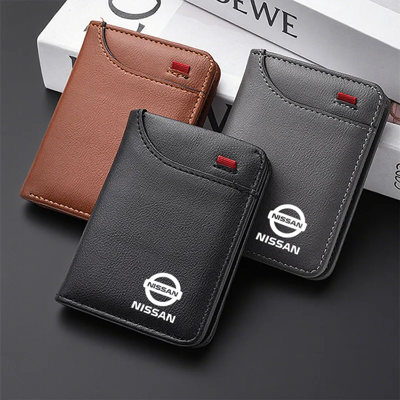 Mini porte-monnaie en cuir pour cartes de crédit, petit portefeuille Portable, sac souple pour NISSAN-Tiida Qashqai X-TRAIL Terra18 370Z MARCH 15 accessoire