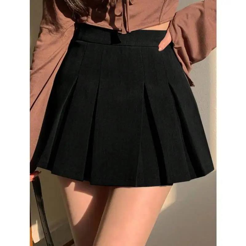 

Ele Pure Color Pleated Skirt Bots New Model Cross-Border ort Pants Retro Sle Ciwalk Suitable All Seasons